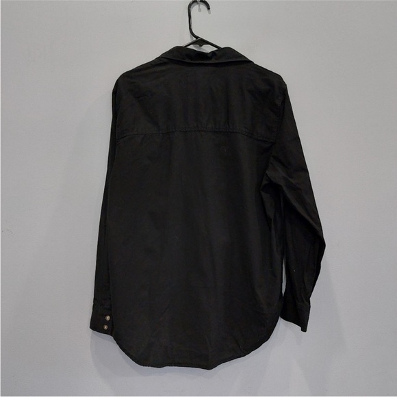 Aritzia Denim Forum Jane Longsleeve Button Down Shirt Black - Picture 2 of 3
